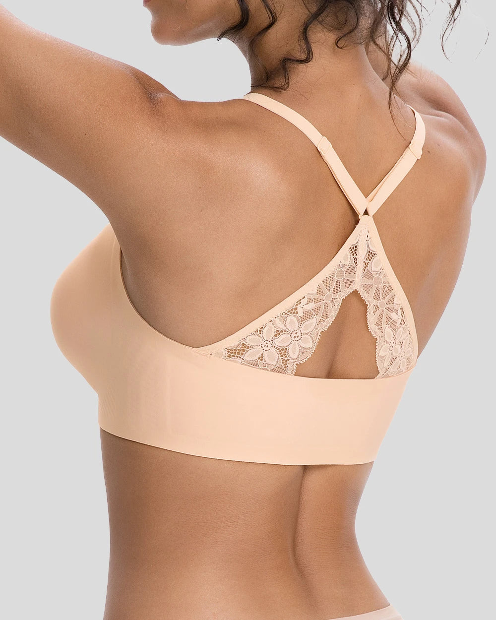 Lace racerback detail